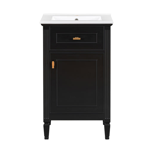 Bathroom Vanity With Sink, Adjustable Shelf, Tilt-Out Drawer Hearth and Haven