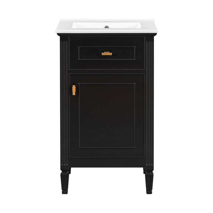 Bathroom Vanity With Sink, Adjustable Shelf, Tilt-Out Drawer Hearth and Haven