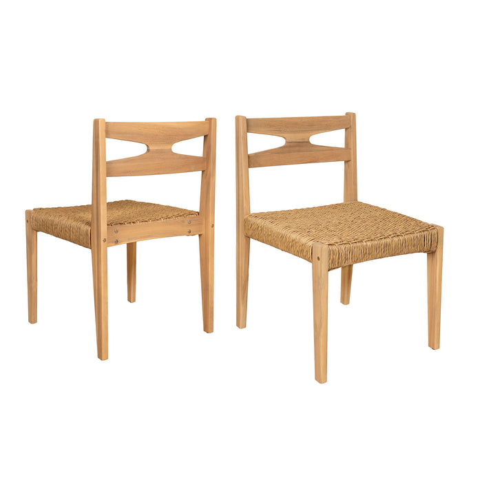 Dining Side Chairs, Indoor Outdoor Armless Chair (Set of 2) Noble House