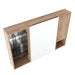 Wall Mounted Bathroom Mirror Cabinet & Adjustable Shelves Storage Cabinet - Imitative Oak Home Essentials