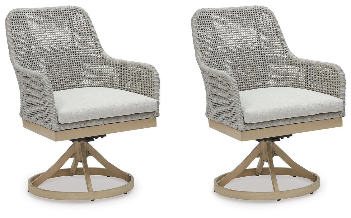Seton Creek - Swivel Chair With Cushion (Set of 2) - Gray Signature Design by Ashley®