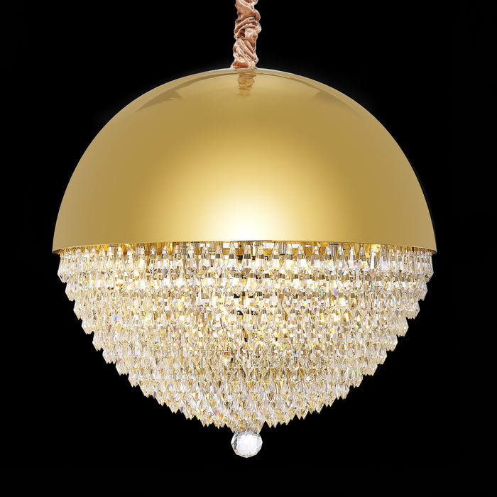 Michael Amini Lighting - Eclipse LED Crystal And Metal Chandelier - Gold Michael Amini