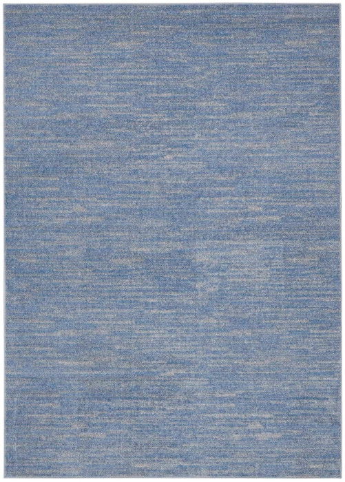 6' X 9' Striped Non Skid Indoor / Outdoor Area Rug - Blue / Gray