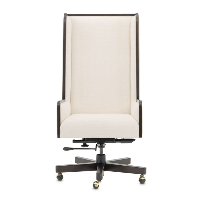 Belmont Place - Swivel Desk Chair - Espresso / Cream Michael Amini