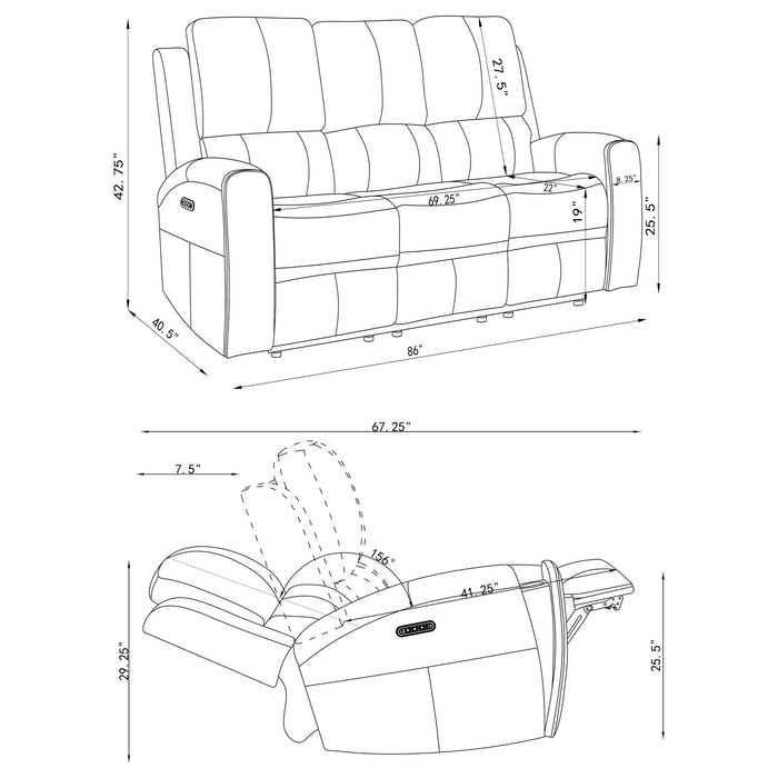 Boyce - Triple Power Reclining Sofa Set With Independent Headrest Furniture Max