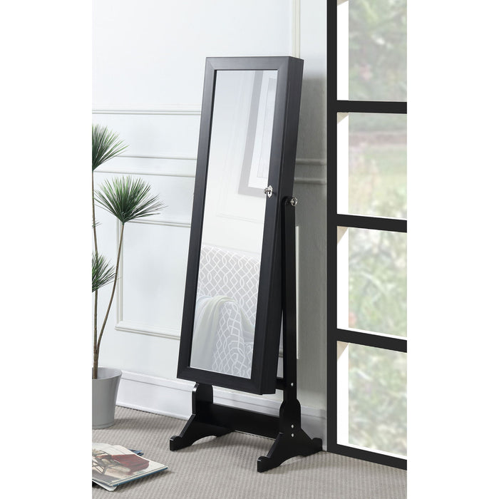Casey - Jewelry Cheval Mirror With Storage - Black Furniture Max