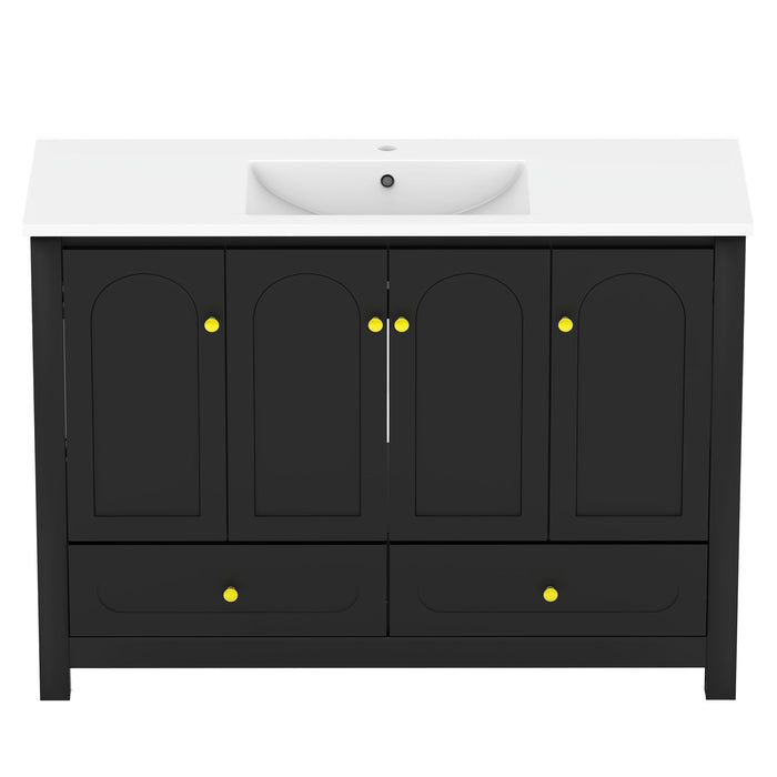 Bathroom Vanity With Sink Combo, 4 Soft Close Doors And 2 Drawers Home Essentials