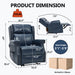 Manual Recliner Chair With Heavy Duty Motion Mechanism, 8 Vibrating Nodes And 3 Massage Modes For Living Room Home Essentials