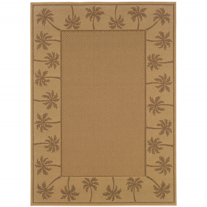 7' X 10' Stain Resistant Area Rug Indoor & Outdoor - Beige