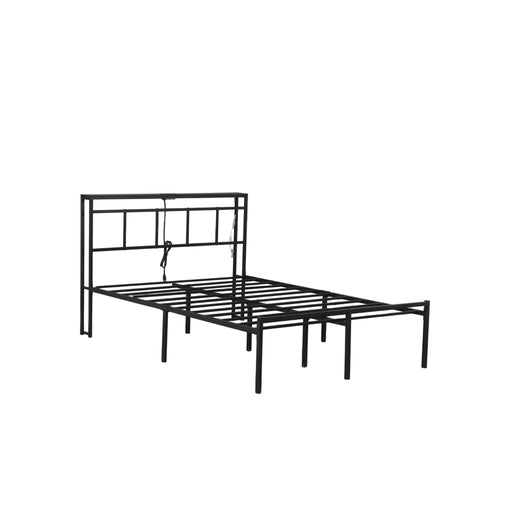 Bed Frame With Storage Headboard With USB C, Type C And LED Light Home Essentials