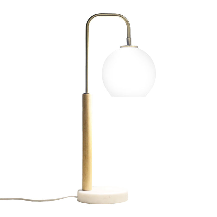 Bedside Table Lamp With Globe Lampshade - White Ashcroft Furniture