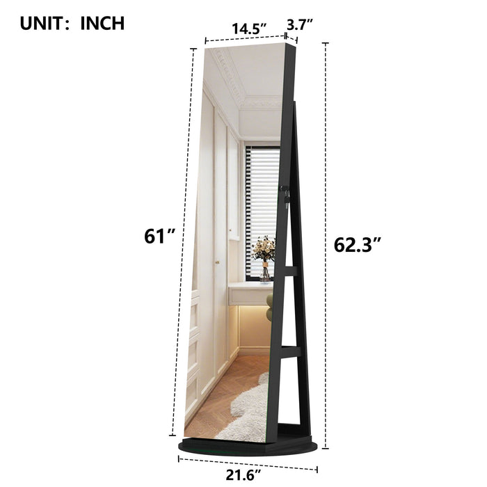 Swivel Jewelry Cabinet With Full Length Mirror Daily Nest