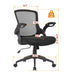 Office Chair With Mid Back Design, Adjustable Height And Foldable Armrests - Black Home Essentials