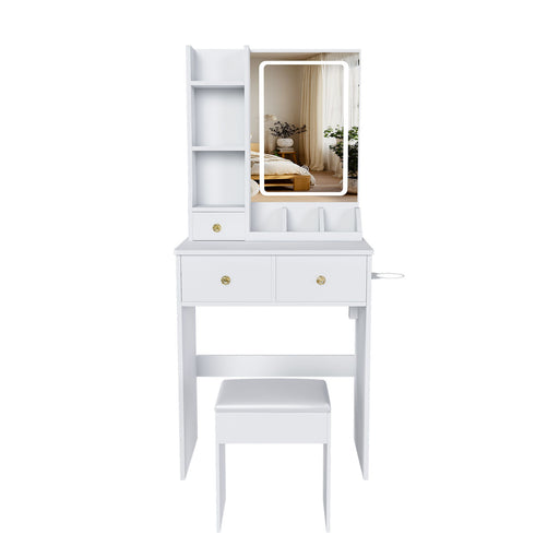 Modern Small Vanity Desk With 3 LED Lighting Modes, 3 Drawers Home Essentials