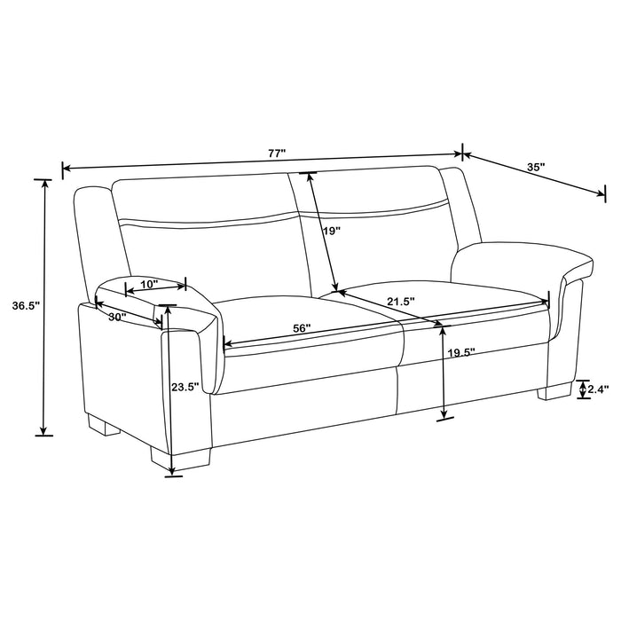 Hawthorne - Sofa With Top Arms Lounge Furniture - Gray Furniture Max