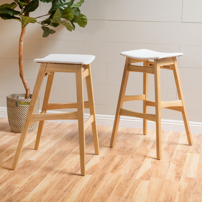 Modern Bar Stool Set With Upholstered Seating Noble House