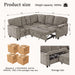 L-Shaped Sofa With Pull Out Sofa Bed With USB Home Essentials