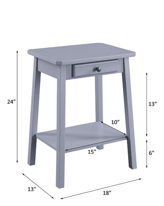 Kaife - Accent Table With Display And Utility Function - Gray