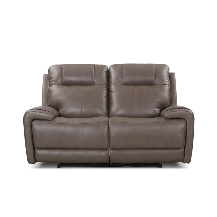Trevor Triple Power Loveseat, Genuine Leather, Lumbar Support, Adjustable Headrest, USB And Type C Charge Port