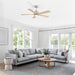 52" Ceiling Fan With Remote Control, Dimmable 3 Color Temperature LED Light, Quiet Reversible DC Motor Daily Nest