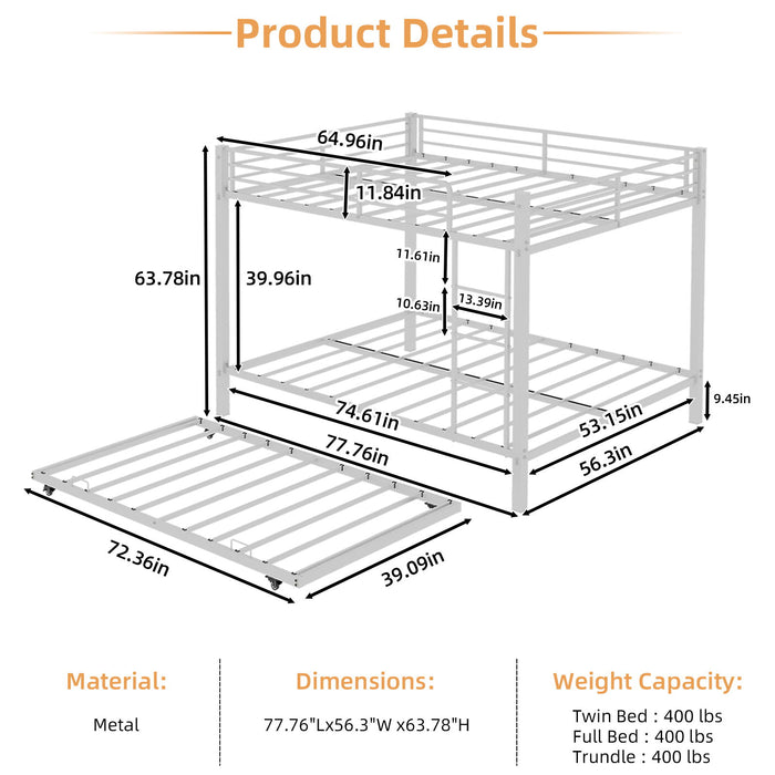 Bunk Bed For Kids, Convertible Frame With Ladders & Guardrail Home Essentials