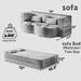 Modern Floor Sofa With 2 Pillows, Twin Size For Living Room Home Essentials
