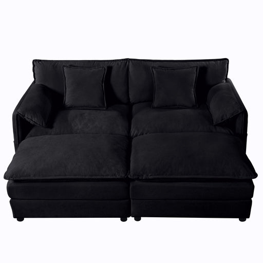 Modern Comfy Deep Seat Modular Sectional Sofa Cloud Couch With Ottoman Home Essentials