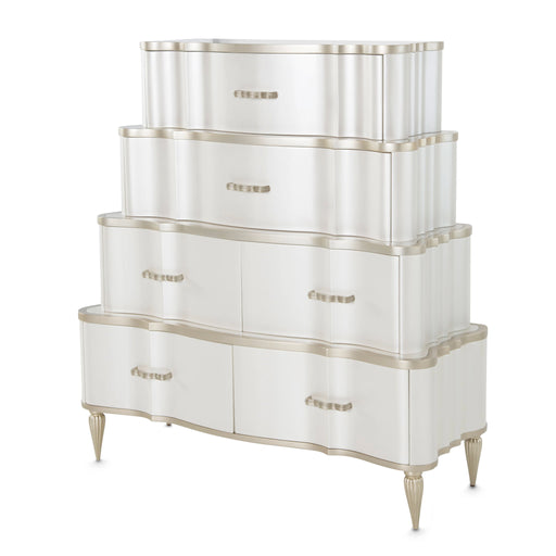 London Place - 6-Drawer Tiered Chest - Creamy Pearl Michael Amini