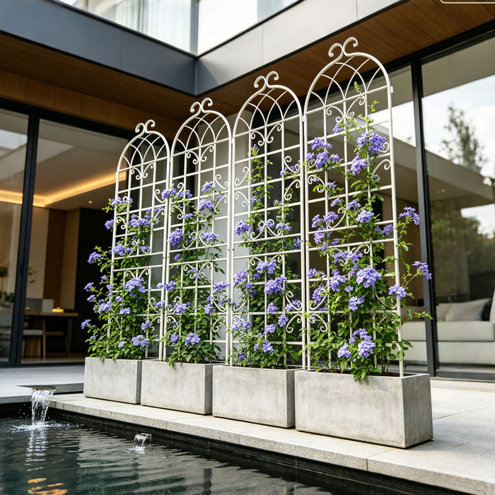 Metal Garden Rustproof Trellis For Climbing Plants Outdoor Flower Support Daily Nest