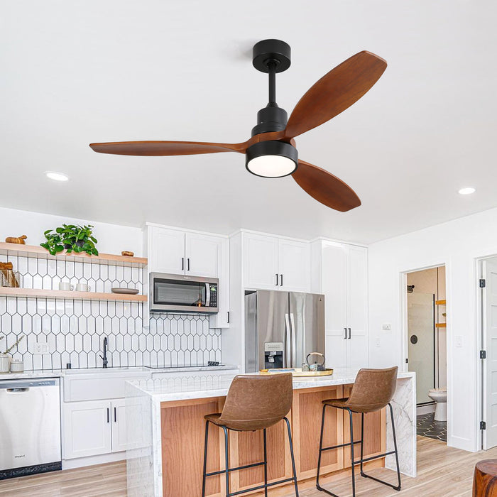 Ceiling Fan With Reversible DC Motor, LED Light, Solid Blades, Remote Control Daily Nest