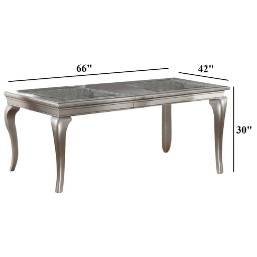 Rectangle Dining Table With Carved Accents - Champagne / Silver Home Essentials