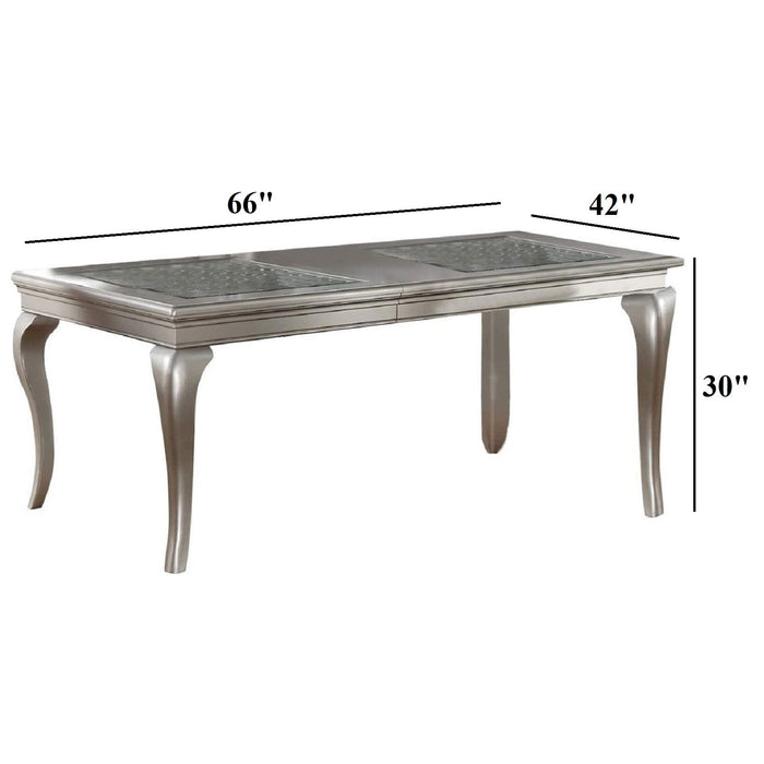 Rectangle Dining Table With Carved Accents - Champagne / Silver Home Essentials