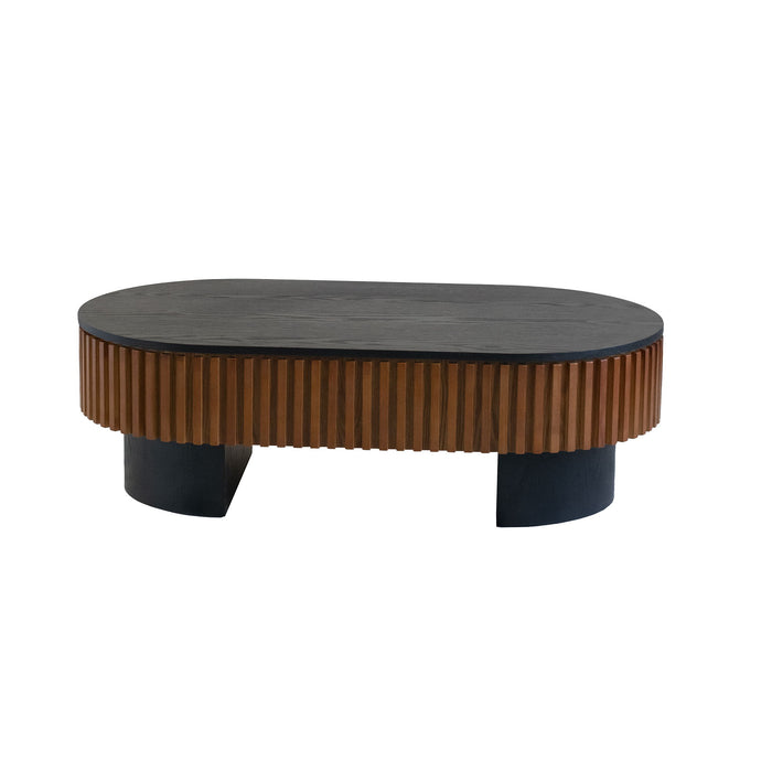 Elliptical Living Room Coffee Table With Hidden Storage And Removable Tabletop Home Essentials