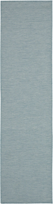 8' Power Loom Runner Rug - Aqua