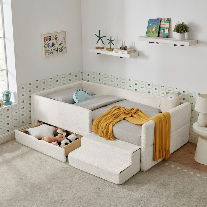 Safe Kids Bed With Guardrails And Storage Home Essentials