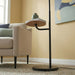 Seoul - Floor Lamp With Rotary Switch Wood Table Base - Black / White Ashcroft Furniture