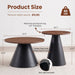 Nesting Coffee Table, Adjustable Foot Pads For Living Room (Set of 2) - Walnut / Black Home Essentials