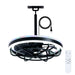 Ceiling Fan Light LED Light Source And Remote Control, 3000 - 6500K Dimmable LED Fan Light, 6 Speeds, For Living Room - Matte Black Daily Nest