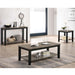 3 Piece Table Set With Open Shelf Storage, Includes Coffee, End & Console Table - Black / Black / Gray / Gray Home Essentials