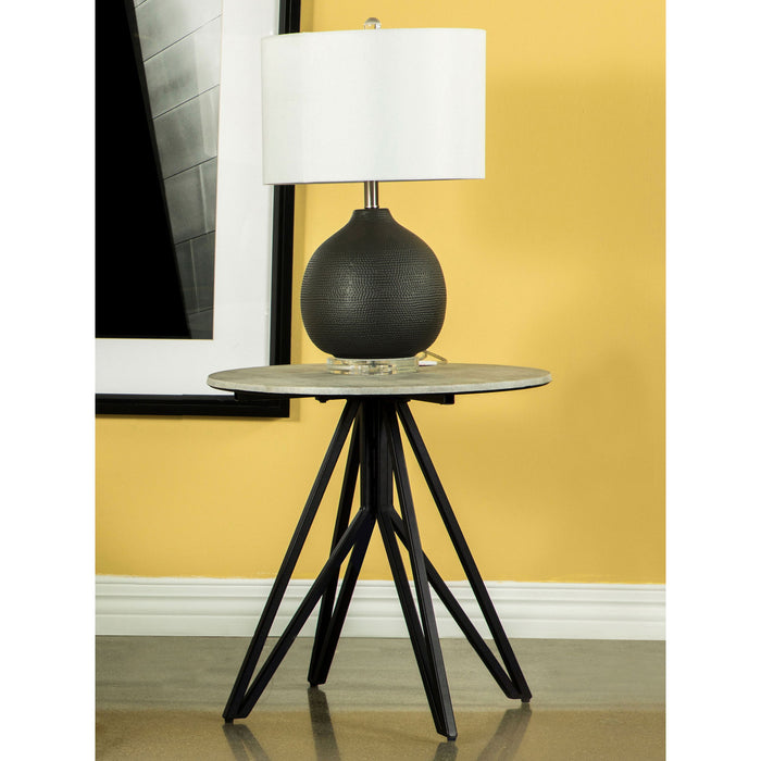 Hadi - Round End Industrial Design With Round Shape - Gray Furniture Max