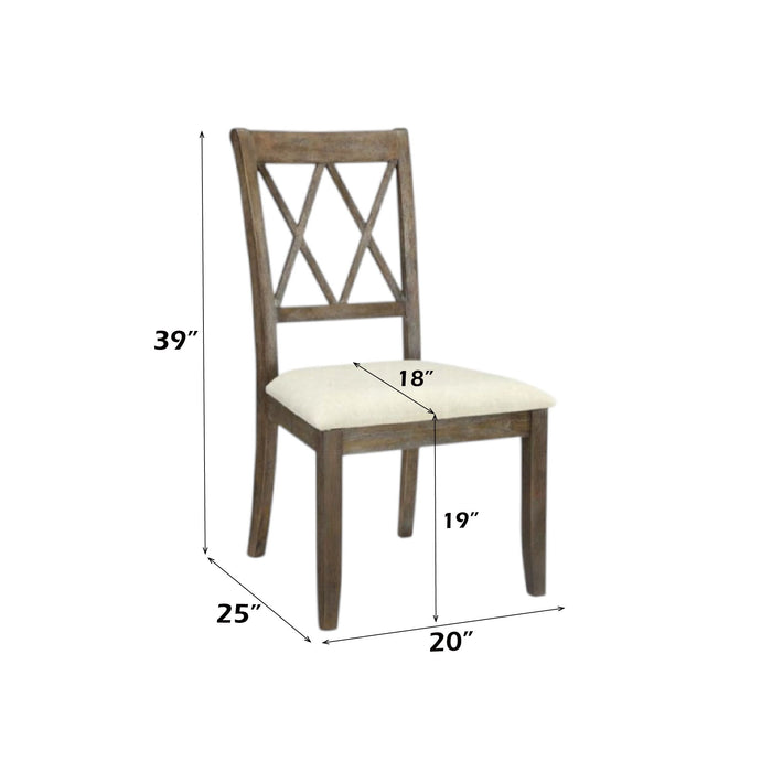 Claudia - Side Chair (Set of 2) - Beige / Brown Acme