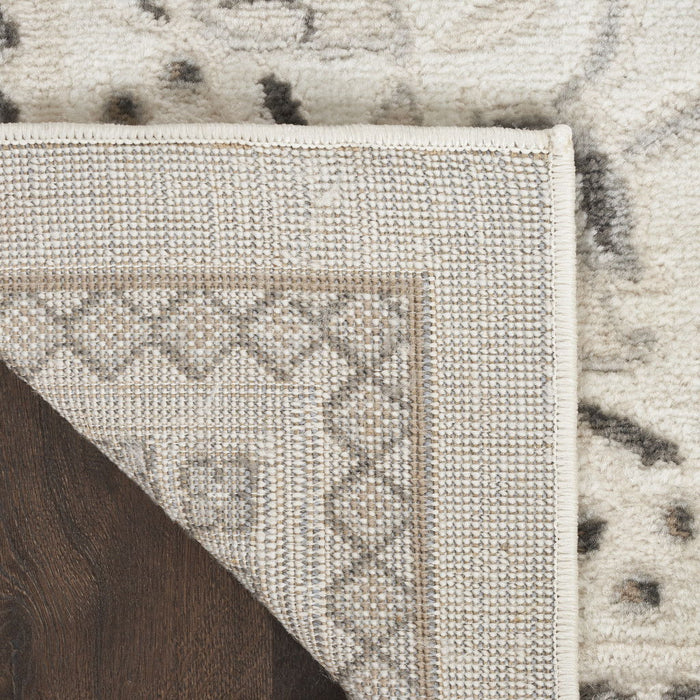 9' x 12' Floral Distressed Area Rug - Cream