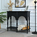 Accent Carved Console Table With Open Shelf And 2 Drawers For Living Room - Black Home Essentials