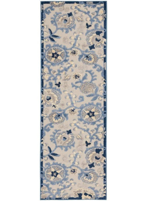 2' X 6' Toile Non Skid Indoor / Outdoor Runner Rug - Blue / Gray