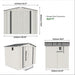 Outdoor Garden Storage Shed, Tool Shed With Pitched Roof Waterproof With 1 Window And 2 Lockable Door - White / Gray Daily Nest