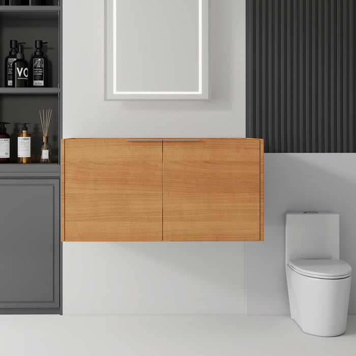 Floating Bathroom Vanity Cabinet & Soft Close Double Doors, Spacious Interior Storage, Wall Mounted, Cabinet Only Home Essentials