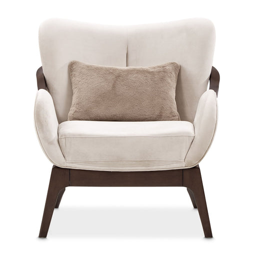 Camellia Field - Velvet Accent Chair - Beige / Dark Brown Michael Amini