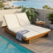 Double Sunlounger With Adjustable Backrest - Beige Noble House