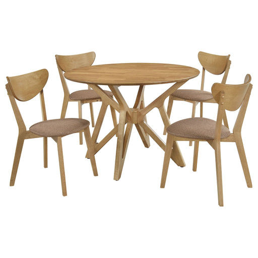 Barlow - 5 Piece Round Dining Set With Chairs - Walnut Furniture Max