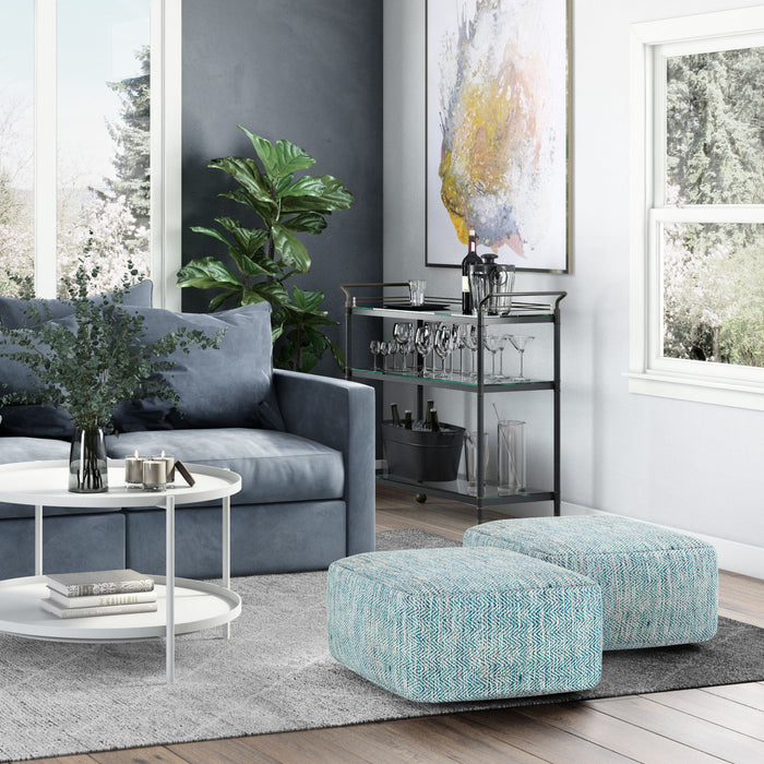 Nate - Handcrafted Square Pouf Simpli-Home
